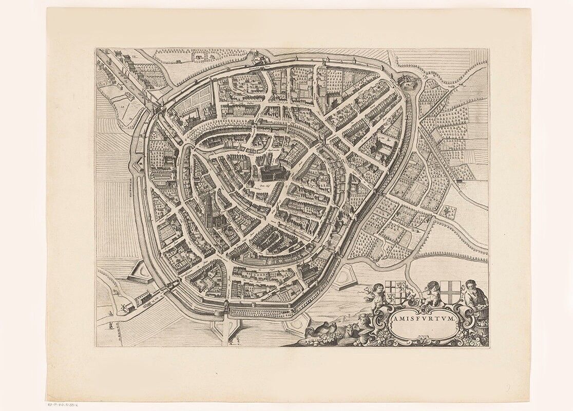Affiche Carte Historique Amersfoort - Plan De La Ville 1652