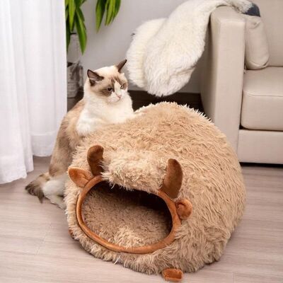 Cama para gatos con diseño de ganado de las Tierras Altas (45 x 40 x 40 cm)