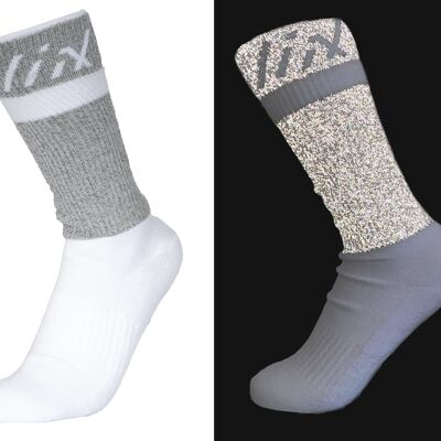 Chaussettes réfléchissantes Liix - Jogging et cyclisme - Blanc S