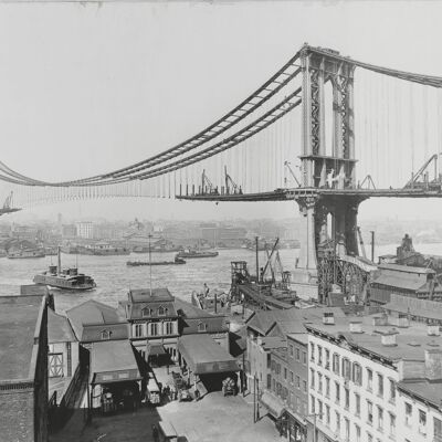 Poster zum Bau der Manhattan-Brücke