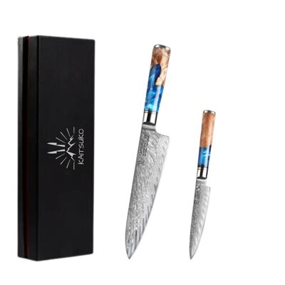 Set de 2 couteaux Japonais - Série Mer Jaune