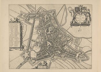 Affiche Carte Historique Den Bosch - Plan De La Ville 1652 1