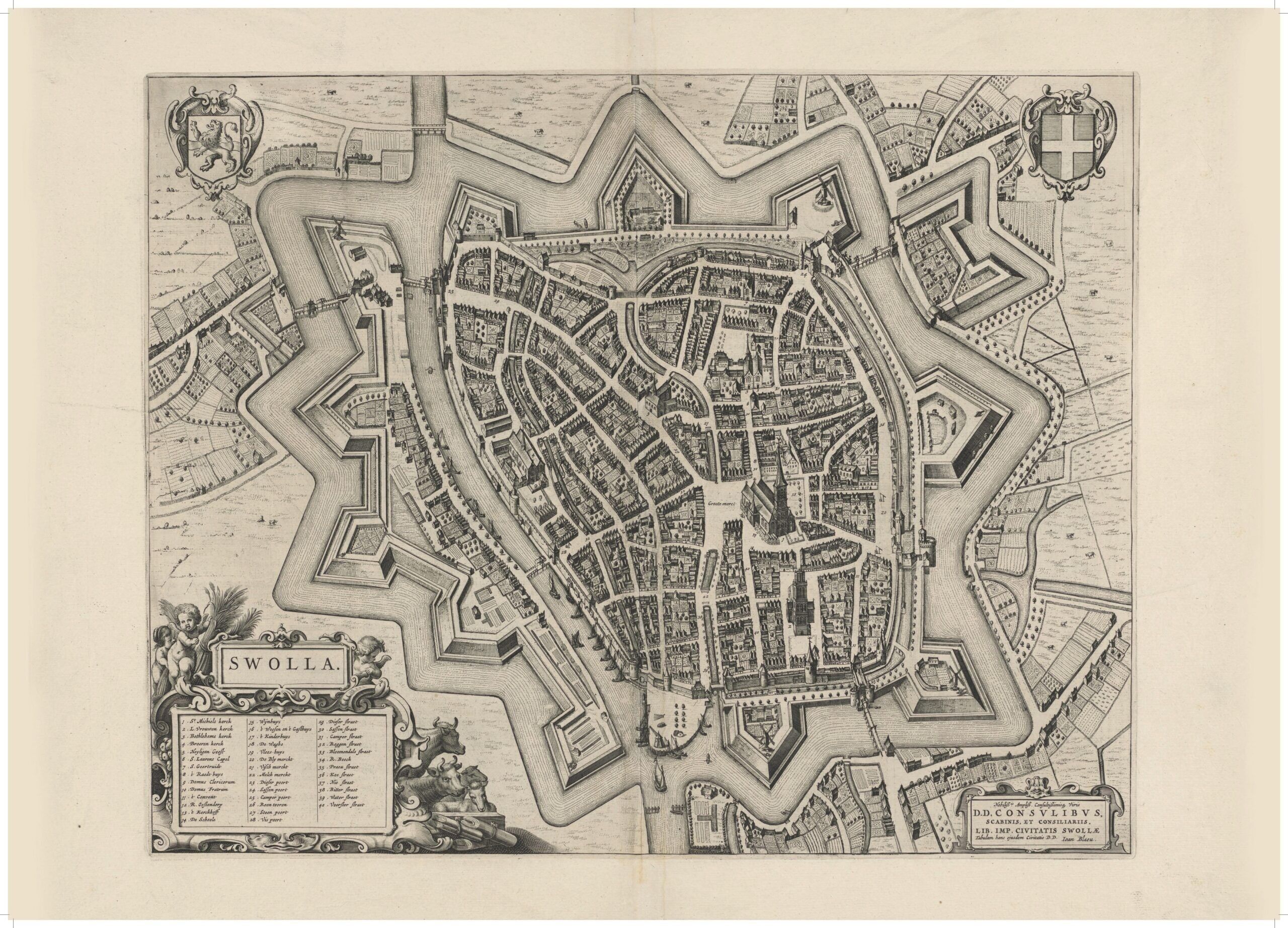 Poster Historischer Stadtplan Zwolle - Stadtplan 1652