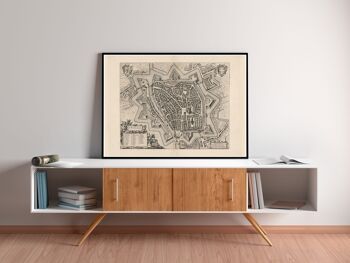 Affiche Carte Historique Zwolle - Plan De La Ville 1652 2