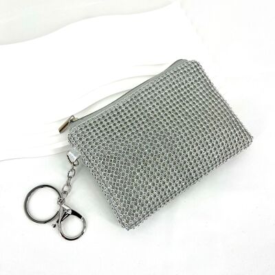 MONEDERO PEQUEÑO Y FINO CON CREMALLERA Y DIAMANTES DE IMITACIÓN LAURINE