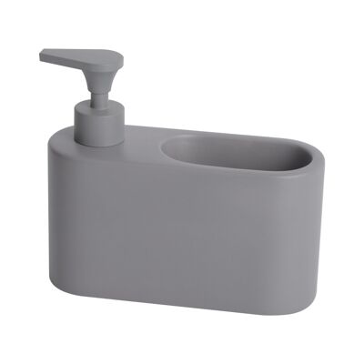 Distributore di sapone da cucina bianco opaco - porta sapone da cucina con porta spugna per lavello - Ceramica grigio opaco