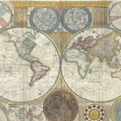 Póster Mapa del mundo histórico antiguo