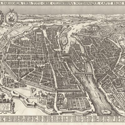 Póster Mapa histórico de París - 1618