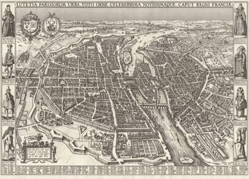 Affiche Carte Historique Paris - 1618