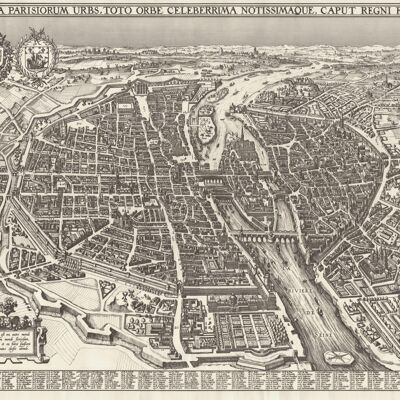 Poster Historische Kaart Parijs - 1618