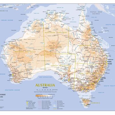 Póster Mapa de Australia - Educativo