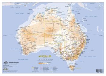 Affiche Carte Australie - Éducatif