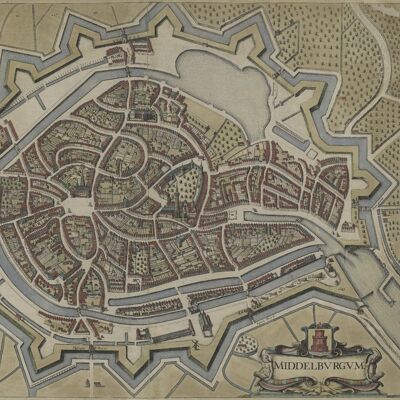 Poster Historical Map Middelburg - City Map 1657