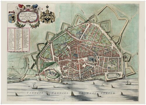 Poster Historische Kaart Nijmegen - Stadsplattegrond 1649