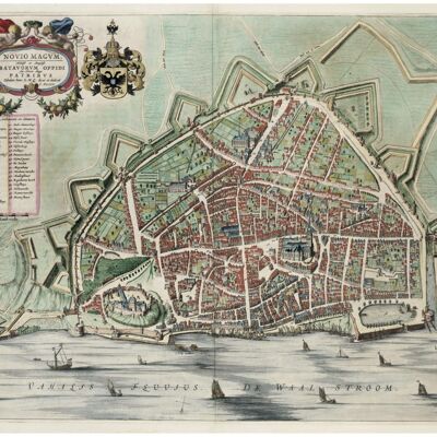 Affiche Carte Historique Nimègue - Plan De La Ville 1649