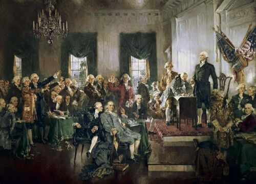 Poster US Grondwet ondertekening - Geschiedenis
