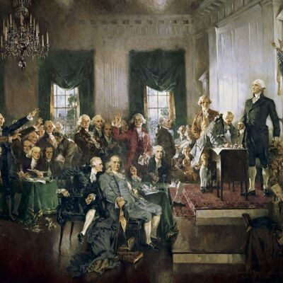 Poster Firma della Costituzione degli Stati Uniti - Storia