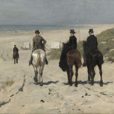 Poster Anton Mauve - Morgenrit langs het strand