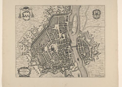 Poster Historische Kaart Maastricht - Stadsplattegrond 1700