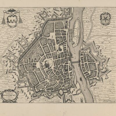 Poster Historische Kaart Maastricht - Stadsplattegrond 1700