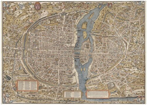 Poster Historische Kaart Parijs - 1575
