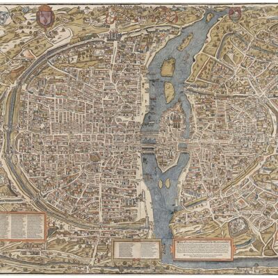 Póster Mapa histórico de París - 1575