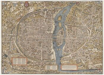 Affiche Carte Historique Paris - 1575