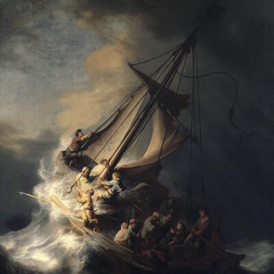 Póster Rembrandt - Cristo en la tormenta