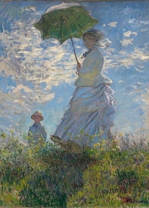 Poster Monet - Vrouw met Parasol