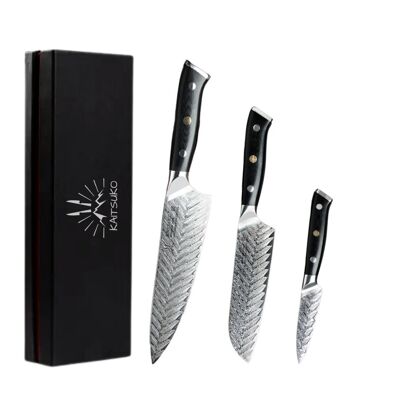 Set of 3 Japanese knives - Chef Yakumoto