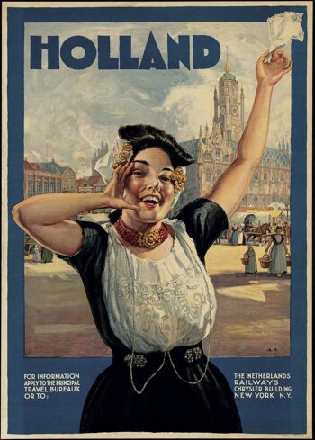 Affiche Holland Travel - Affiche de voyage vintage
