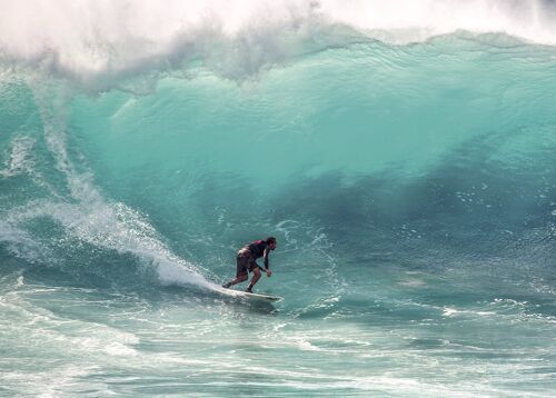 Poster surfen onder golfen Hawaii - Sport