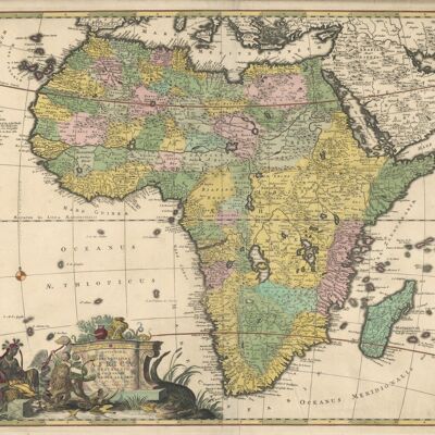 Poster Historische Kaart Afrika - 1690