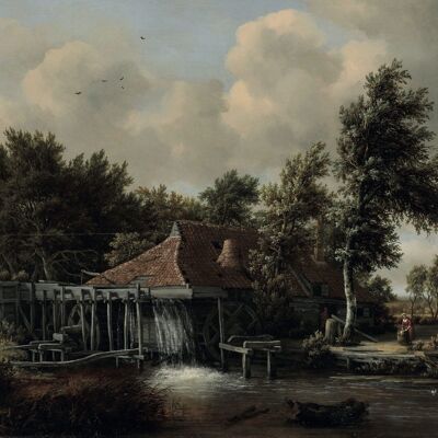 Poster Meindert Hobbema - A Watermill