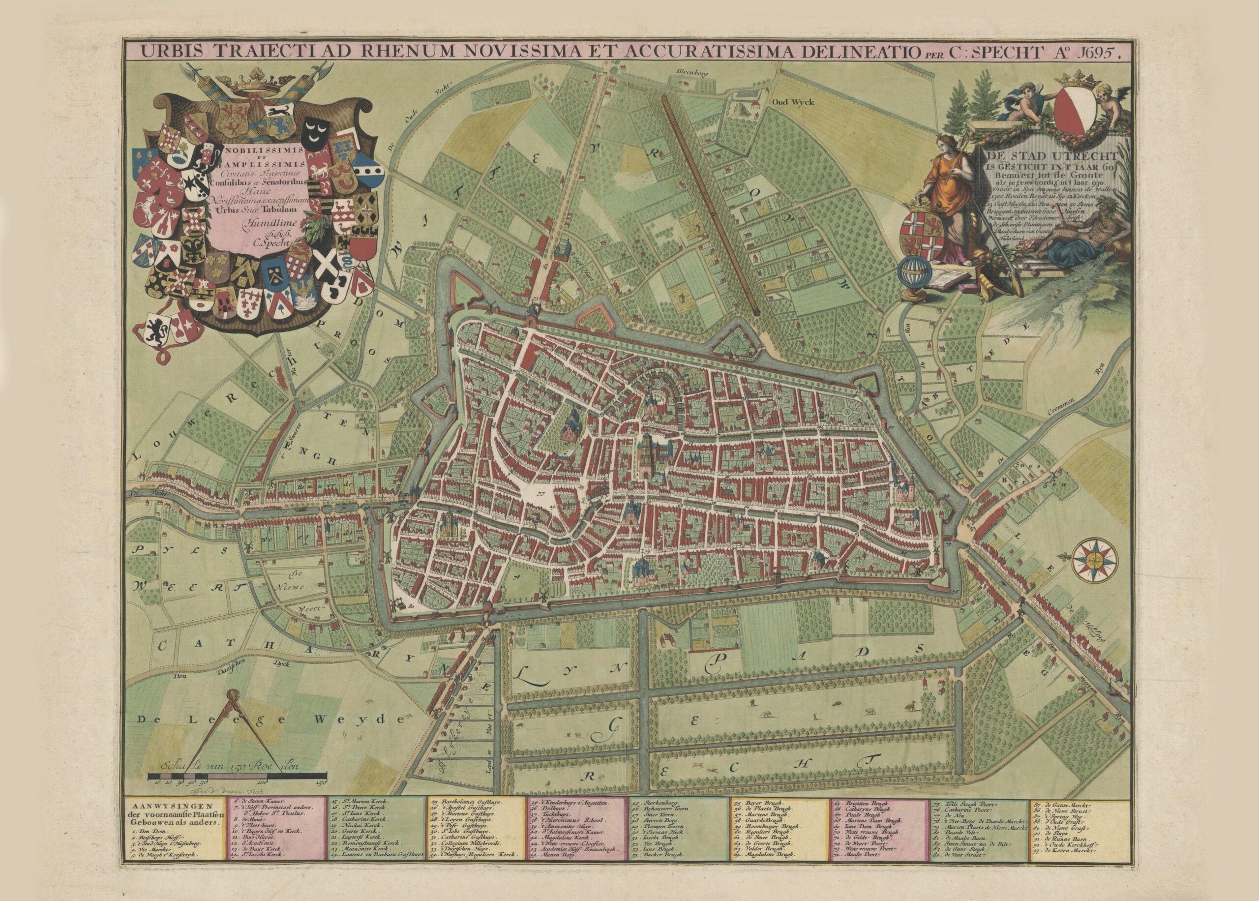 Affiche Carte historique d'Utrecht - Plan de la ville 1695