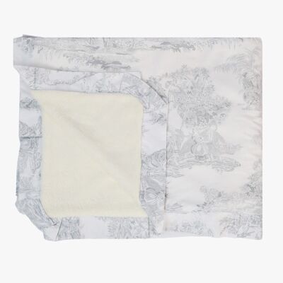 Copertina in Toile de Jouy grigia