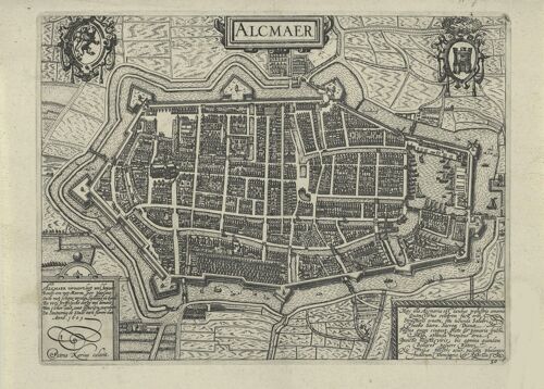 Poster Historische Kaart Alkmaar - Stadsplattegrond 1612