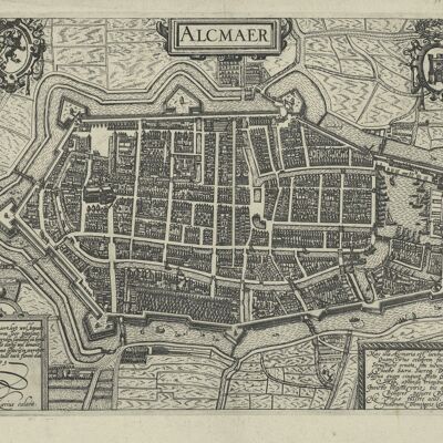 Affiche Carte Historique Alkmaar - Plan De La Ville 1612