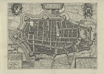 Affiche Carte Historique Alkmaar - Plan De La Ville 1612