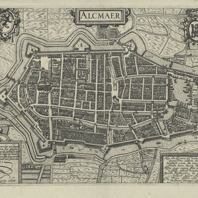 Poster Historische Kaart Alkmaar - Stadsplattegrond 1612