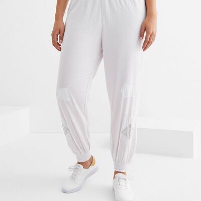 Pantalones holgados blancos de talla grande (B119)