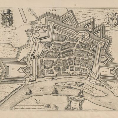 Poster Historische Kaart Venlo - Stadsplattegrond 1652