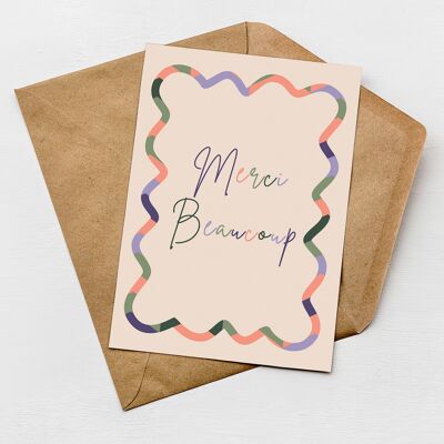 Tarjeta Merci Beaucoup | Tarjeta de agradecimiento
