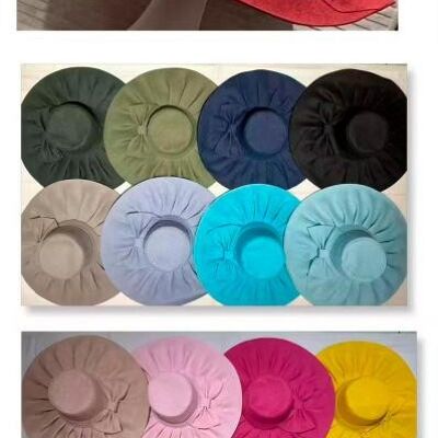 Grand chapeau en papier avec nœud décoratif et taille unique