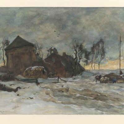 Poster Willem de Zwart - Winter landscape