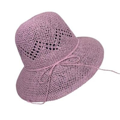 Women's Paper and Cotton Hat with Decorative Bow