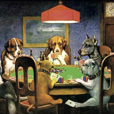 Póster Coolidge - Perros jugando al póquer