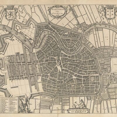 Poster Historische Kaart Haarlem - Stadsplattegrond 1652