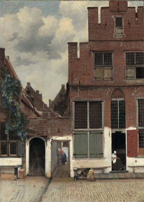 Poster Johannes Vermeer - Gezicht op huizen in Delft