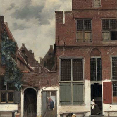 Poster Johannes Vermeer - Gezicht op huizen in Delft